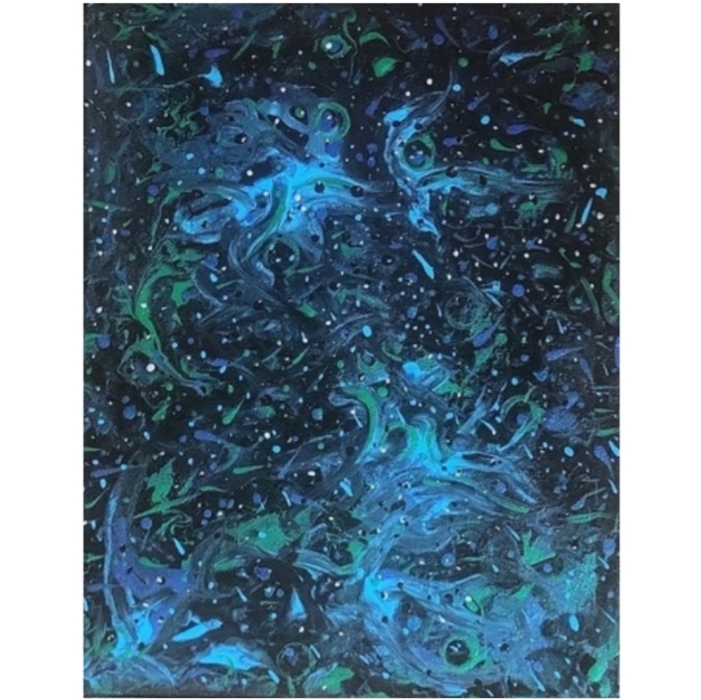 Hand Crafted Abstract Design 11x14 Inches Canvas Painting - Picture 2 of 4